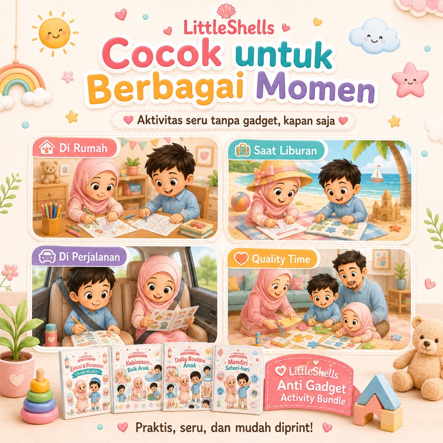 Anti Gadget Activity Bundle untuk belajar di rumah, saat liburan, dan dalam perjalanan