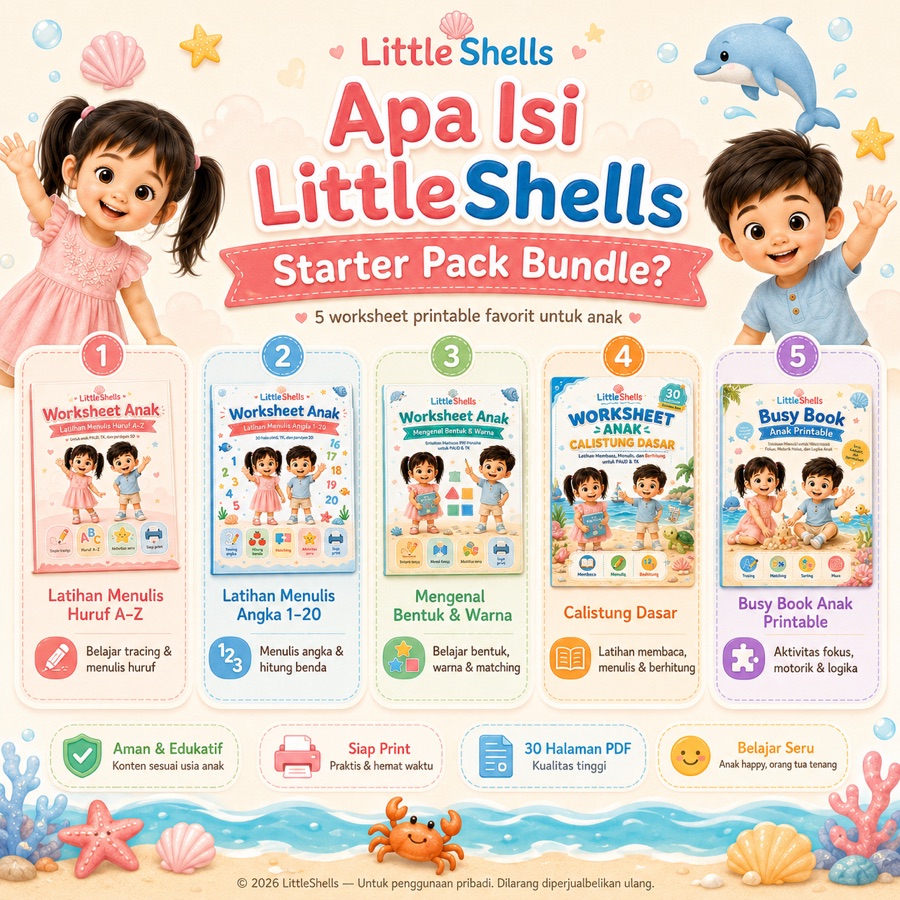 Rincian lima buku dan manfaat belajar dalam Starter Pack Bundle